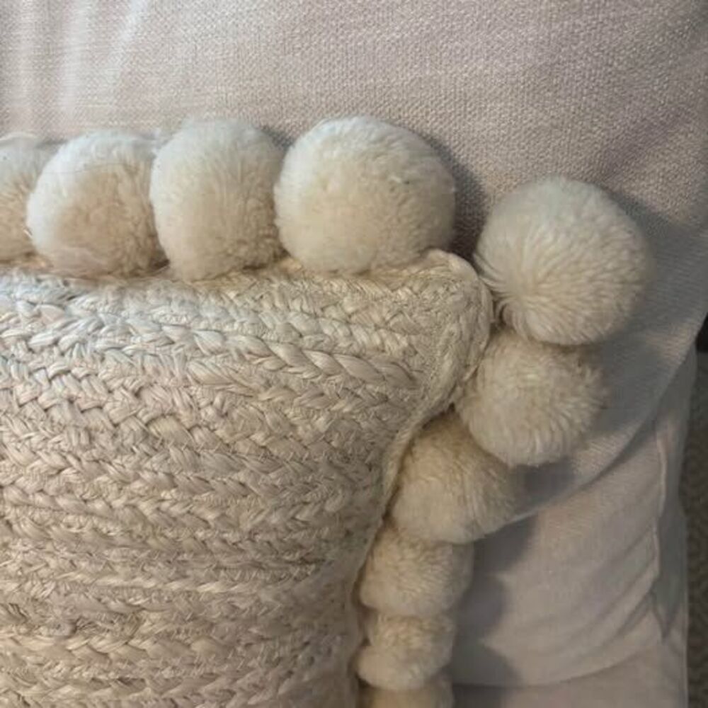 Beige Textured Throw Pillow - Picture 3 of 5